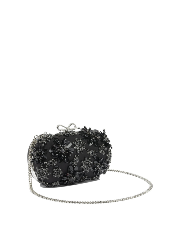 Self-Portrait Satin Clutch Bag With Crystals Clutches - Black | b5fa6a646b176b920e990374d34214dc8af3e855