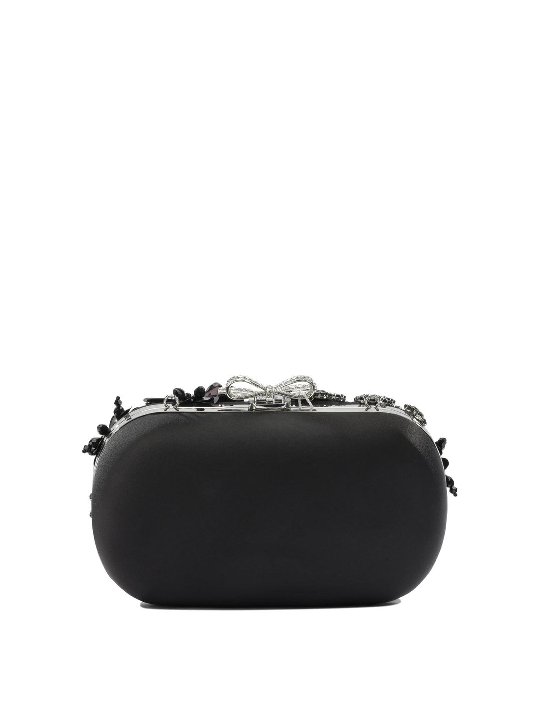 Self-Portrait Satin Clutch Bag With Crystals Clutches - Black | dd6782bcf24b75a1938836d4f1c76f02e30310a6