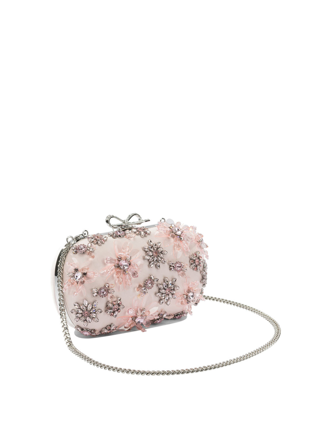 Self-Portrait Satin Floral Clutch Bag Clutches - Pink | 434ffa4c556ba974a80be53eecd6245099aa9bd9