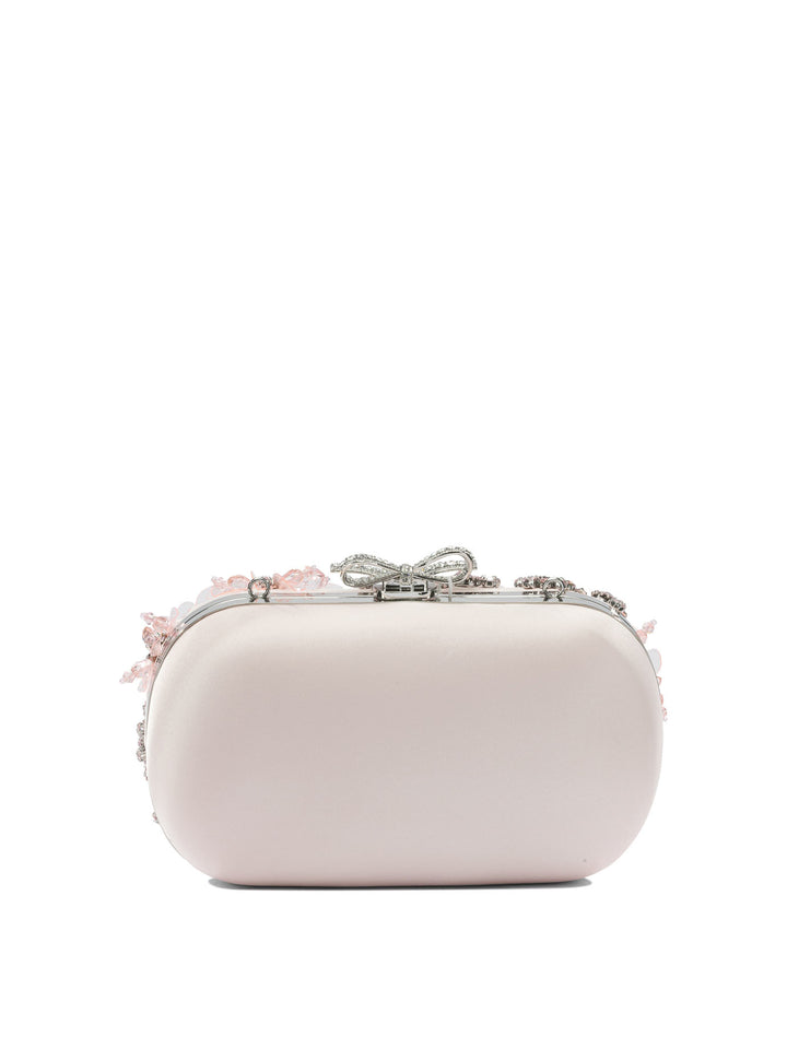 Self-Portrait Satin Floral Clutch Bag Clutches - Pink | db0b82a2ce46b21d4bae587a2d8596ec5116e499