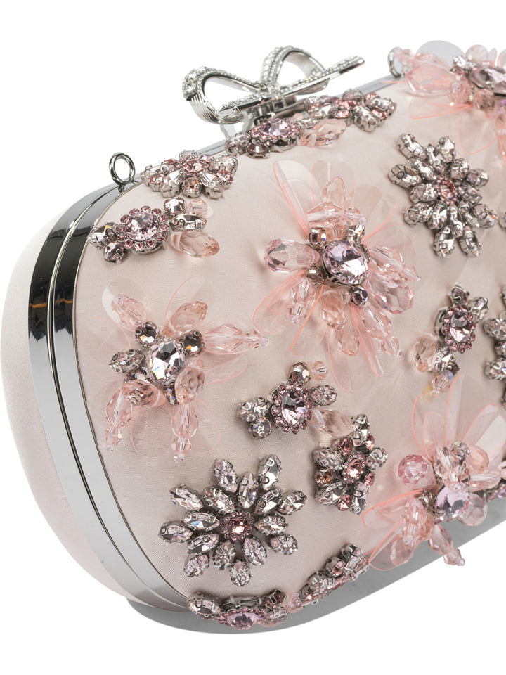 Self-Portrait Satin Floral Clutch Bag Clutches - Pink | fe505615d8e6c0c7e42e515068132581409bd609