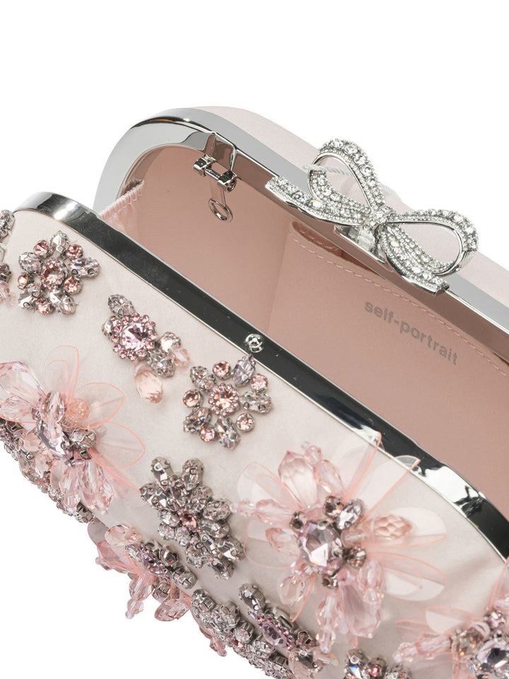 Self-Portrait Satin Floral Clutch Bag Clutches - Pink | 0fea408c62408329fc24158ebdc12f272160b814