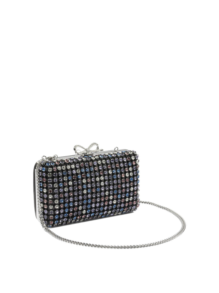 Self-Portrait Multi-Crystal Knit Clutch Bag Clutches - Black | fd9a75b5ab3280313540dd5d7464b2e55b03391d