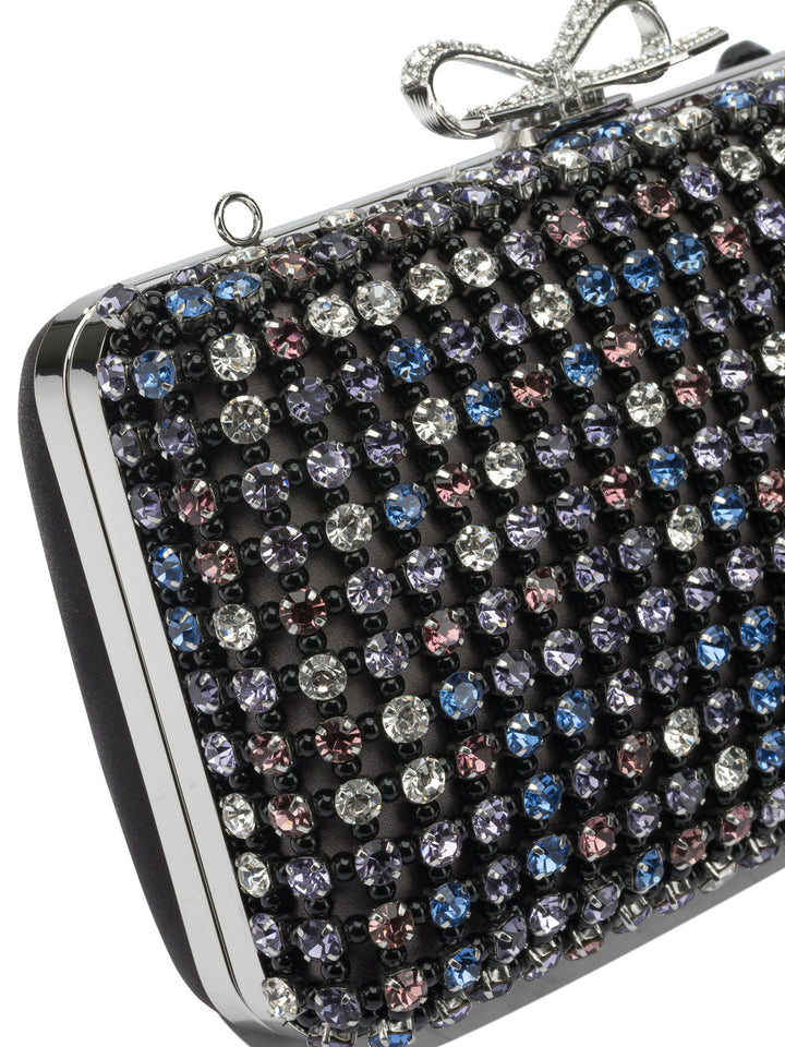Self-Portrait Multi-Crystal Knit Clutch Bag Clutches - Black | 6efb3475c6e92d6eecd05adb0f423b12e5f8f93b