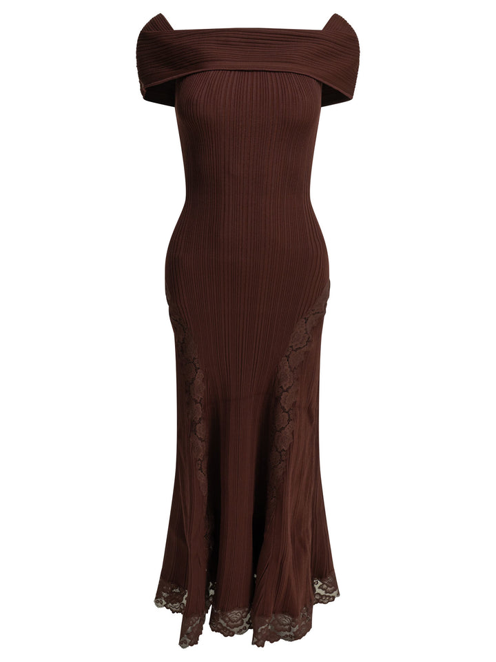 Self-Portrait Midi Dress Dresses - Bordeaux | e58f8d29278bbb9c7a8ff279811e1691592d9d23