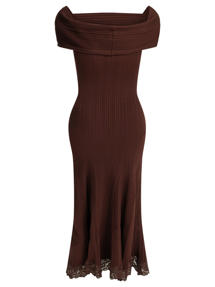 Self-Portrait Midi Dress Dresses - Bordeaux | 69cff74adf34c5f4e7d633ecfde3f9d812df22d2