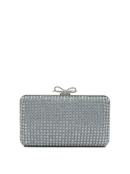 Clutch With Crystals Clutches Light Blue