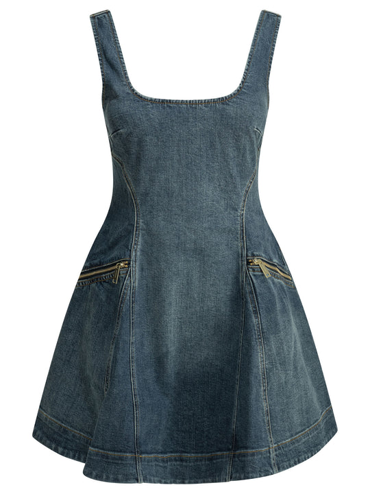 Short Flared Dress Dresses Blue