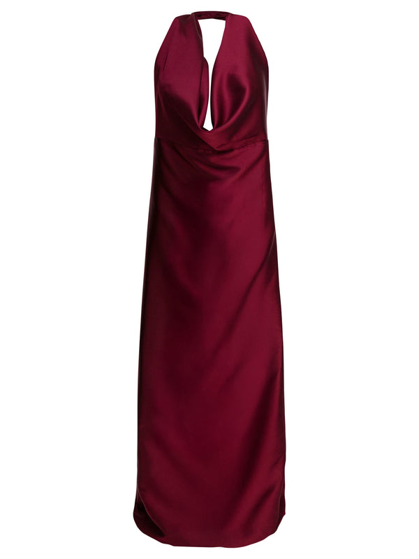 Flared Dress With American Neckline Dresses Red