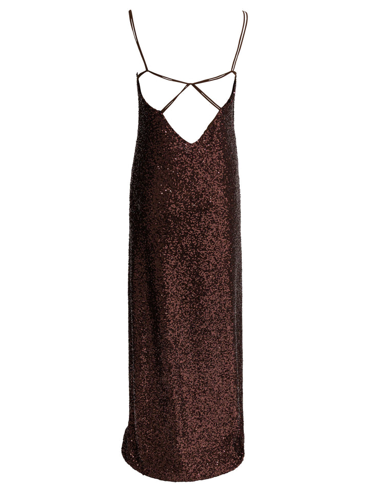 Semper Long Sequined Dress Dresses - Brown | 04e3886c27b8466c0d4c945103b4af7ce085d120