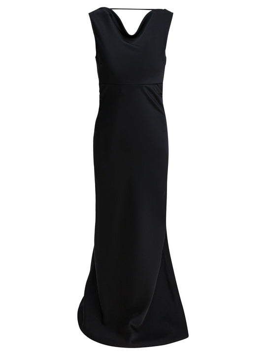 Long And Flared Dress Dresses Black