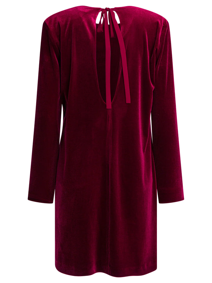 Semper Short Velvet Dress Dresses - Bordeaux | adec77751dbdf7c38ae861146987e2d20d9da255