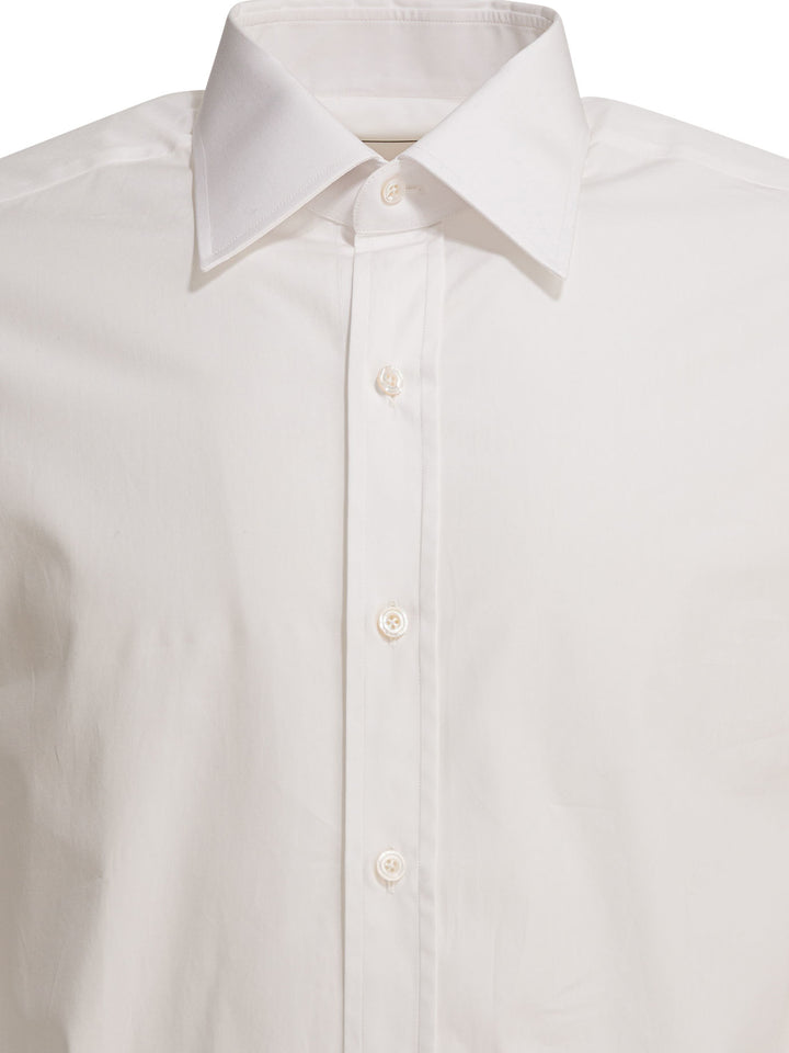 Tom Ford Stretch Poplin Shirts - White | 43d6590f73314a676ce9bc6a39d2fe215ca02bab