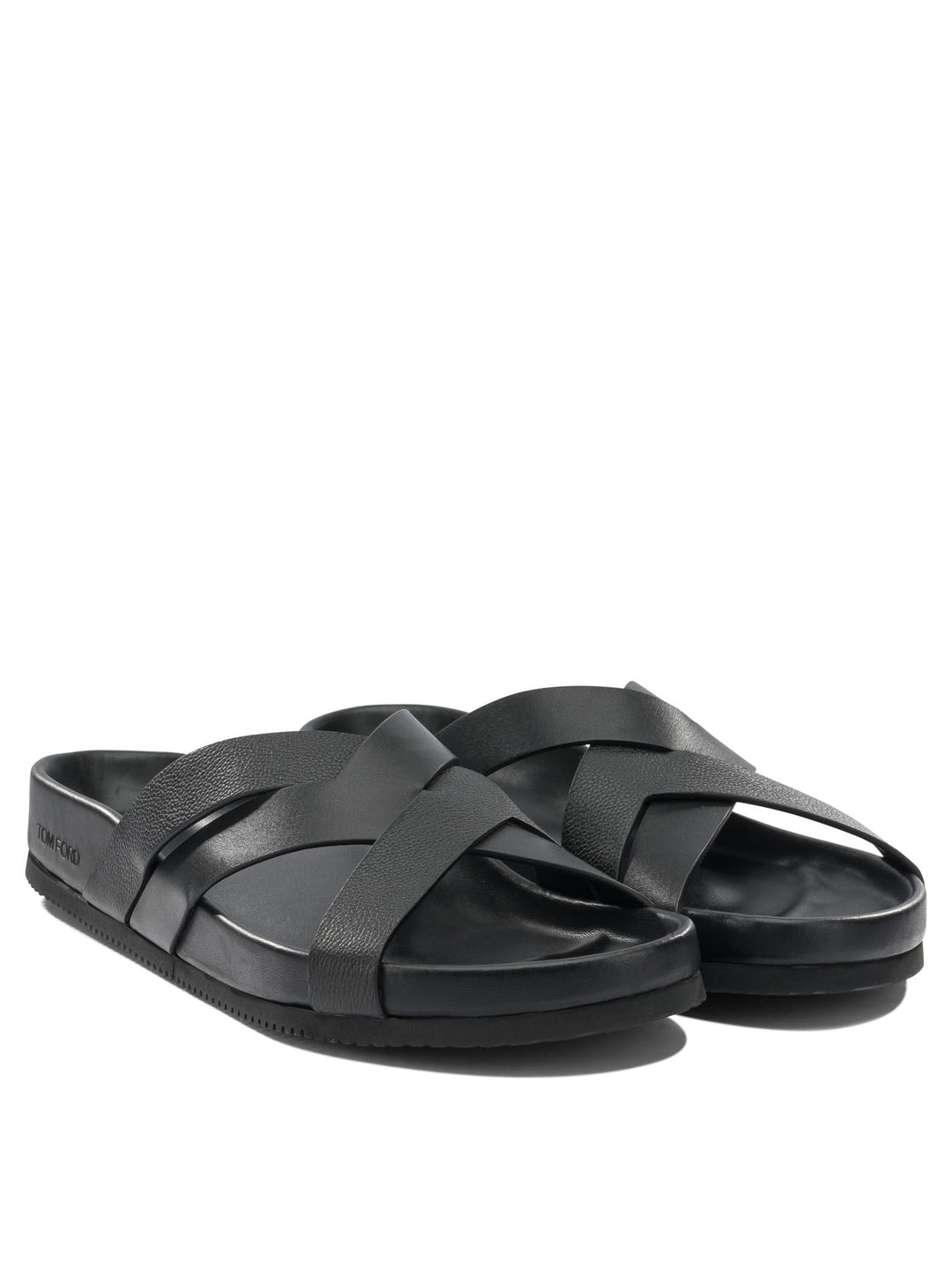 Tom Ford Braided Leather Slides Sandals - Black | 8c8f38bd34e4d9851fbd3e6bdbbb9030ff12047e