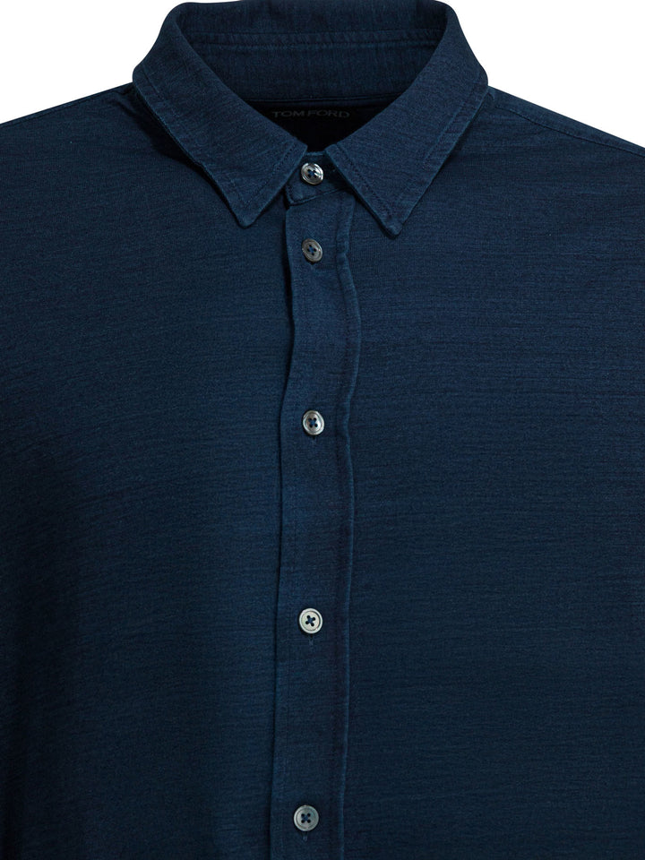 Tom Ford Cotton Shirt Shirts - Blue | a5fb8644928dc379732e51c23cc04a515286bc61