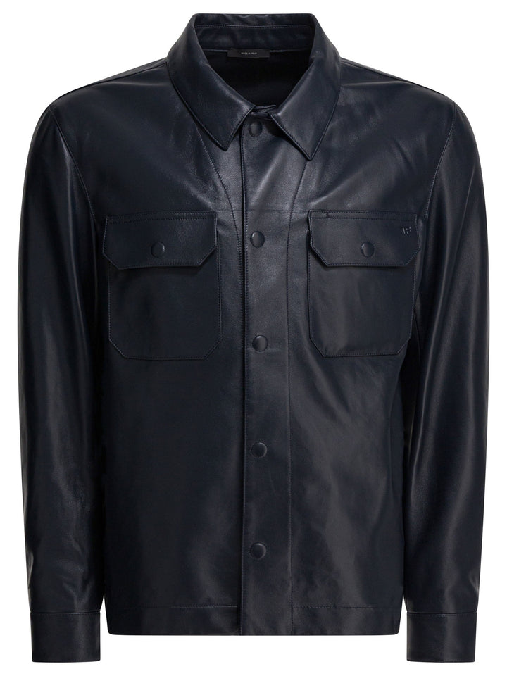 Tom Ford Leather Overshirt Jacket Jackets and Coats - Blue | 8ea20e7cd86bad0ccb1f08d5c80b10a997734ad9