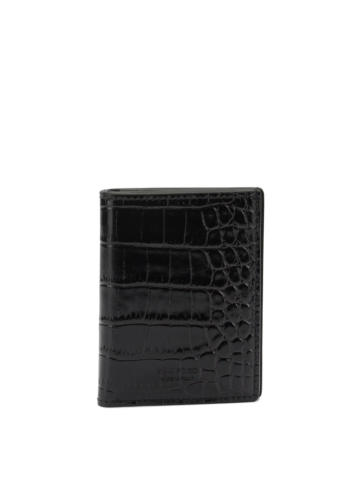 Tom Ford Crocodile-Effect Folding Card Holder Wallets & Card holders - Brown | 1b8dc55ad51ef16005bac1075b4a42e19c8e9cc7