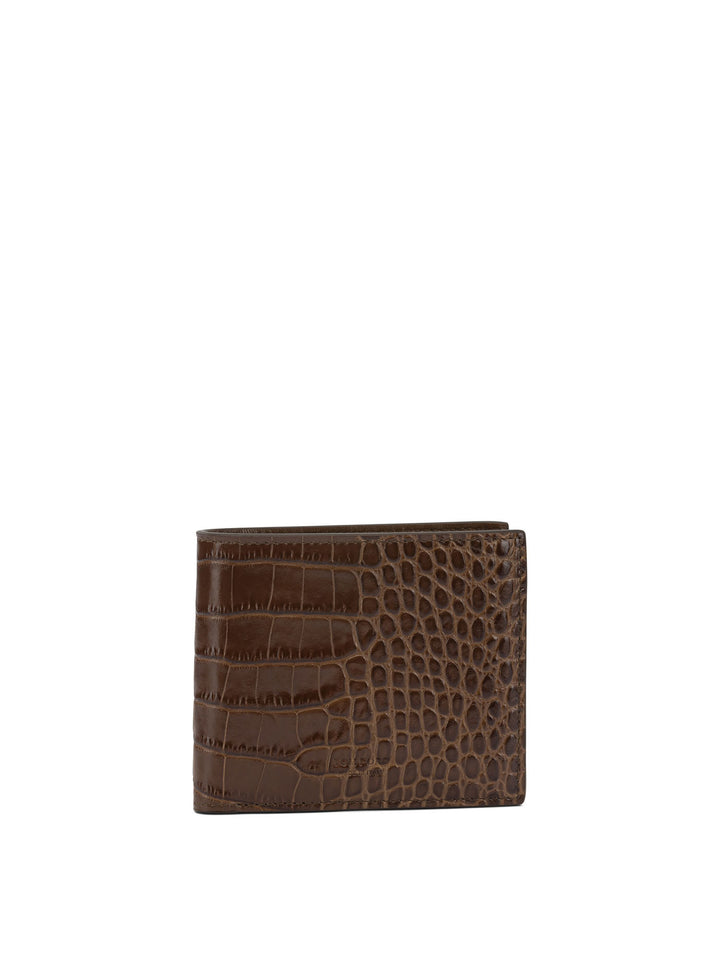 Tom Ford Crocodile Print Leather Wallet Wallets & Card holders - Brown | 7a27f1639dc2c98b303d69fe3a5c5b1cf14f3713