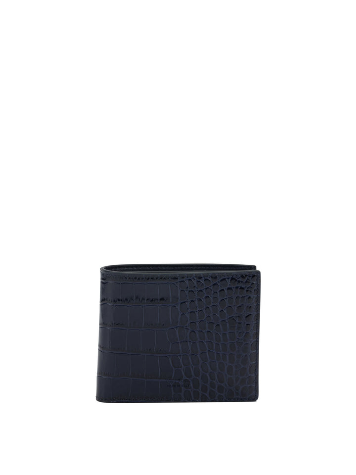 Tom Ford Crocodile Print Leather Wallet Wallets & Card holders - Blue | b88281b86d735e9730175dafdac0a7c205e7210e