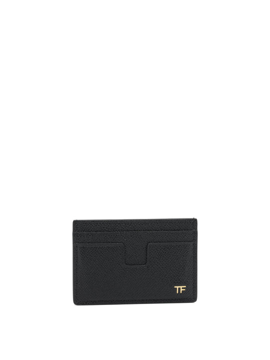 Small Grain Leather Card Holder Wallets & Card Holders Black