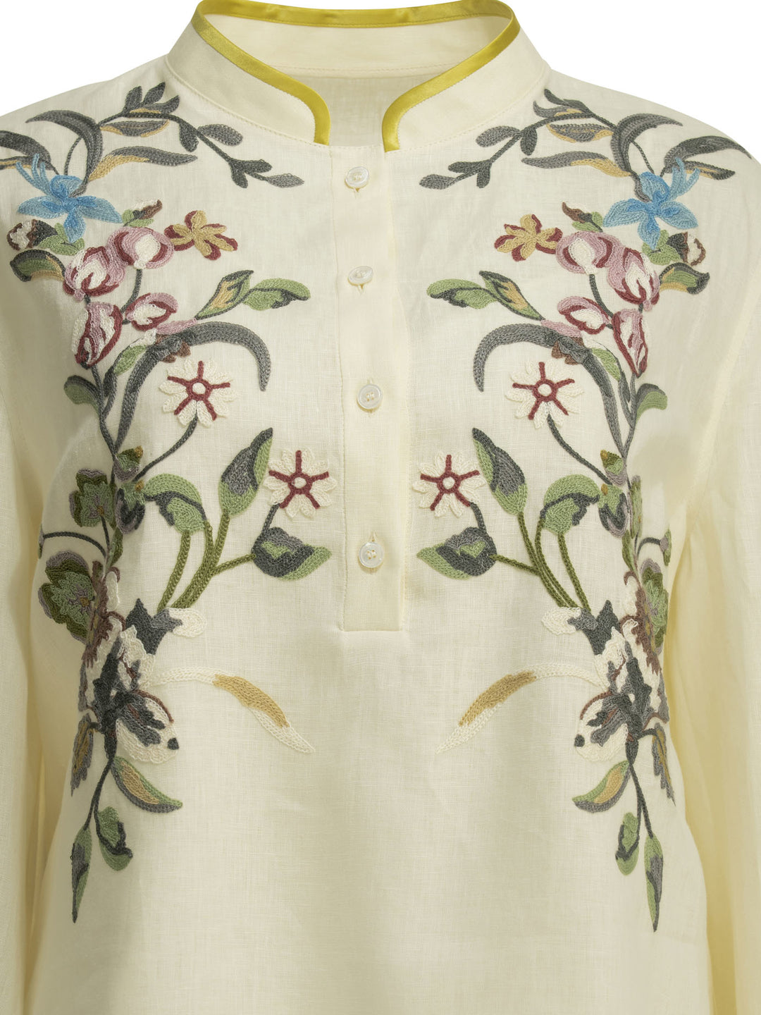 Valentino Embroidered Chemisier Short Dress Dresses - White | 5c61c3baed5987864790719aae38372cf7aefa7b