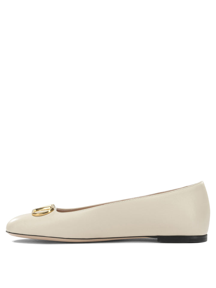 Valentino Garavani Vlogo Ballerinas - White | 5274a8c569c93f6891e038eed0b3de71ea11b4fb