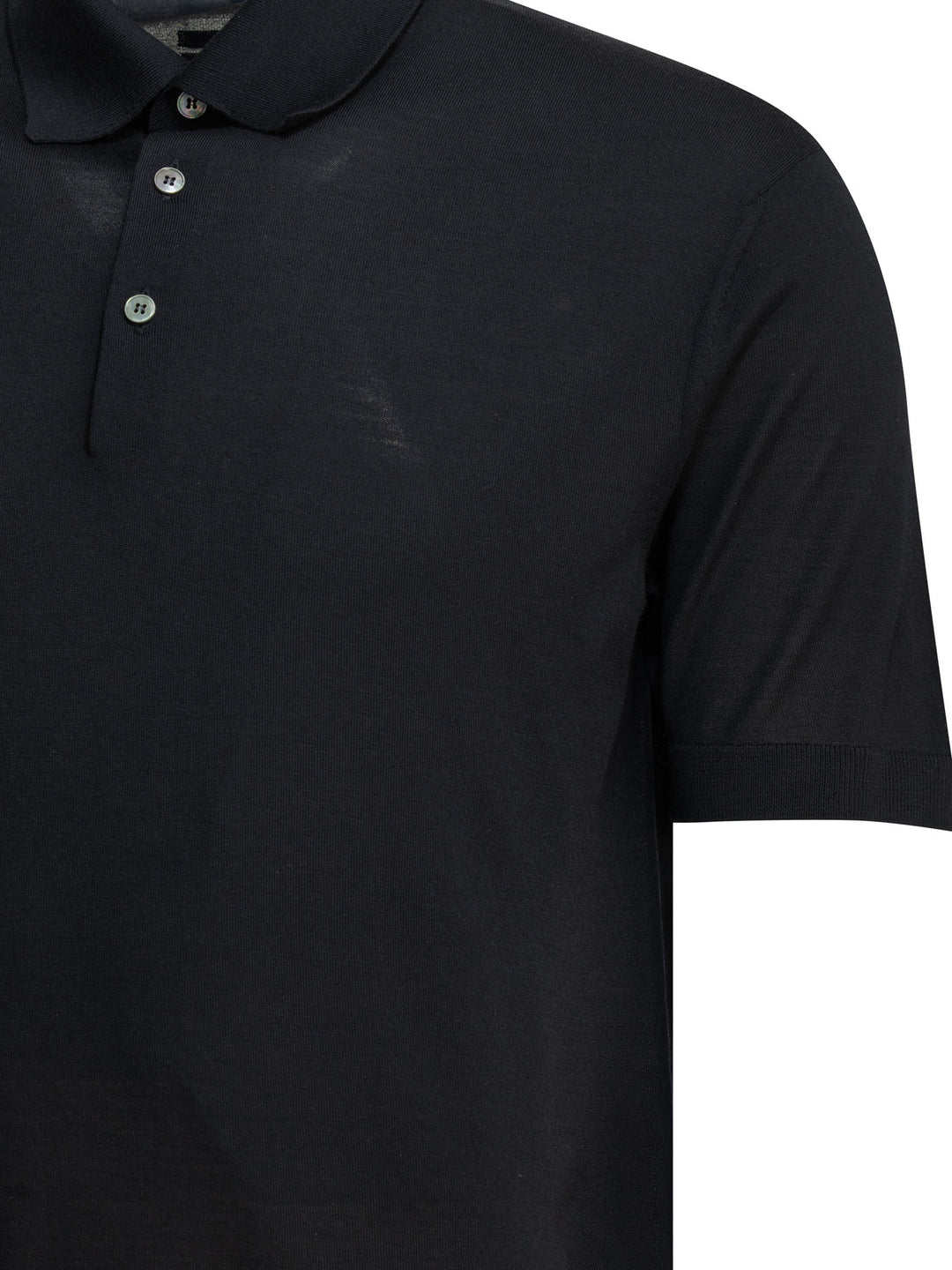Zegna Wool Button-Down Polo Shirt Polo shirts - Blue | 2628151d10e4a935ac846da854a80b65fac49bcc