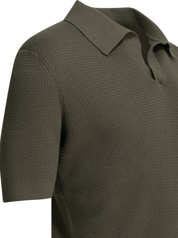 Zegna Cotton Buttonless Polo Shirt Polo shirts - Green | 38401152cb7291e11a05e9d7850ab90a12e04198