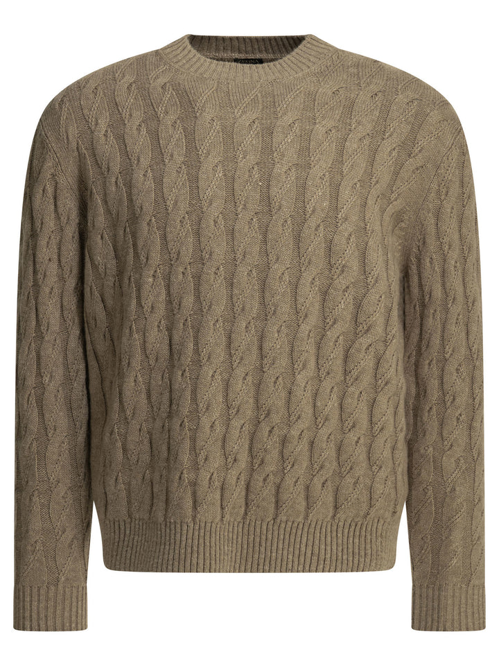 Zegna Crew-Neck Sweater Knitwear - Beige | c2fdb66b587f6cc75247fbef48752d12d78ab557