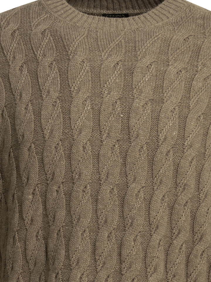 Zegna Crew-Neck Sweater Knitwear - Beige | addb2ad2037a878c265abdb84f5d97931949f0cd