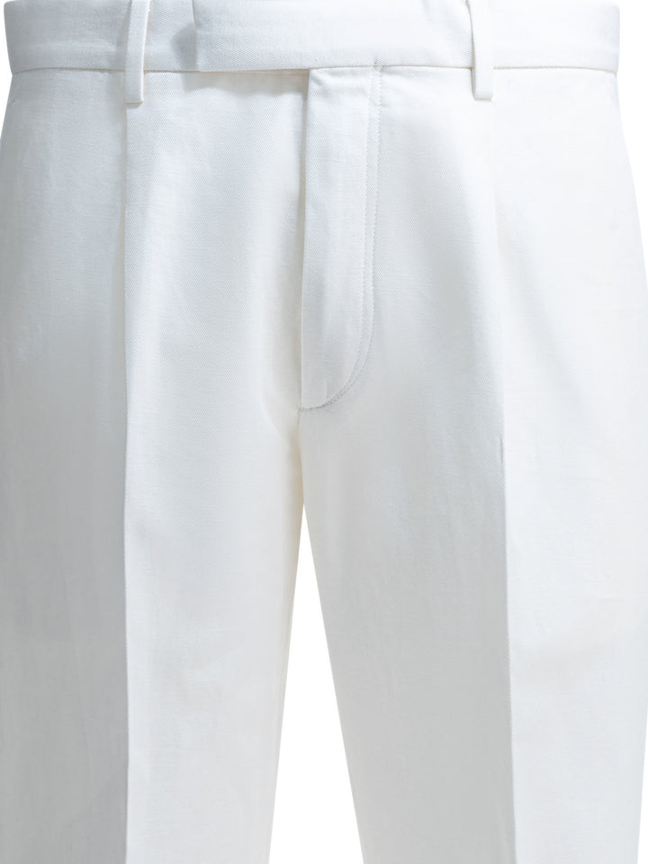 Zegna Tailored Pants Trousers - White | 289fa33b981604a9207b05d43c0cb444b820f45c