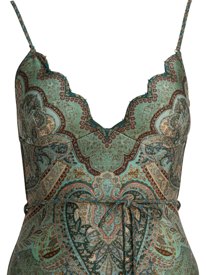 Zimmermann Wanderlust Scallop Swimwear - Green | 77f919334ddedd8b8f35b41cc7a57360047b20b8