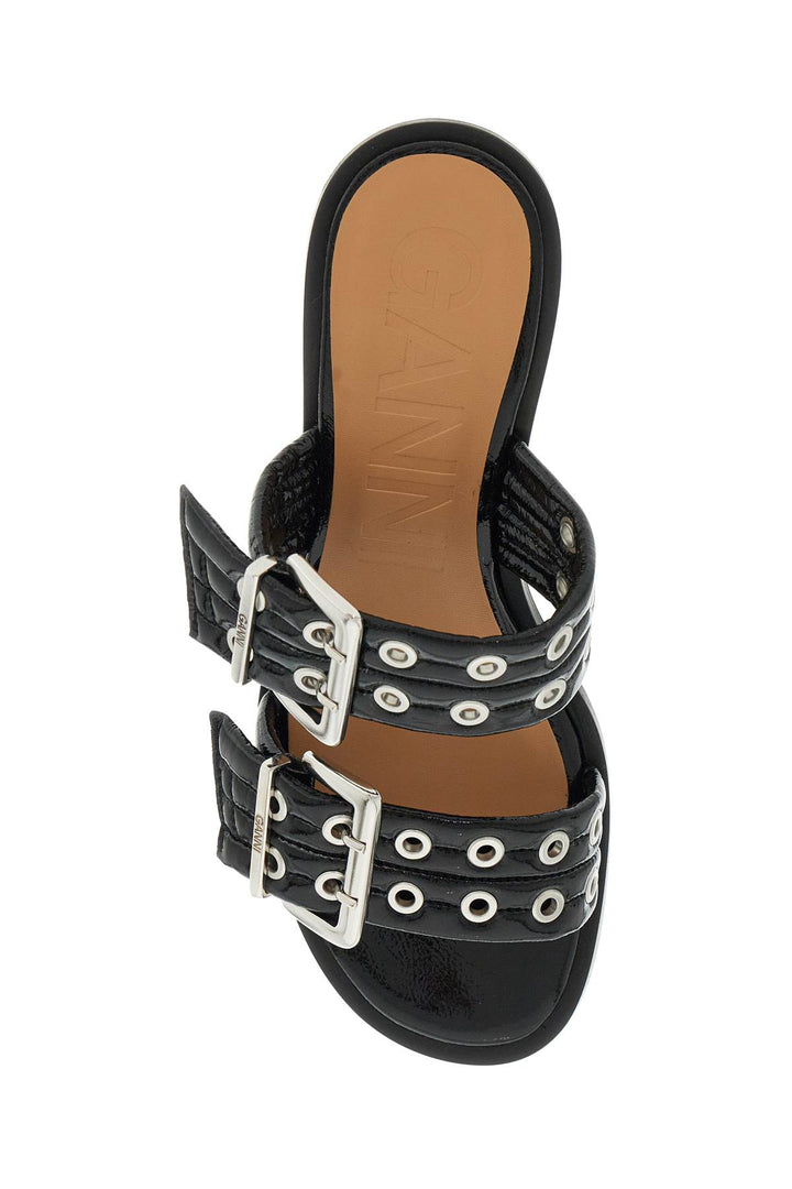 Mules Feminine Buckle In Vernice