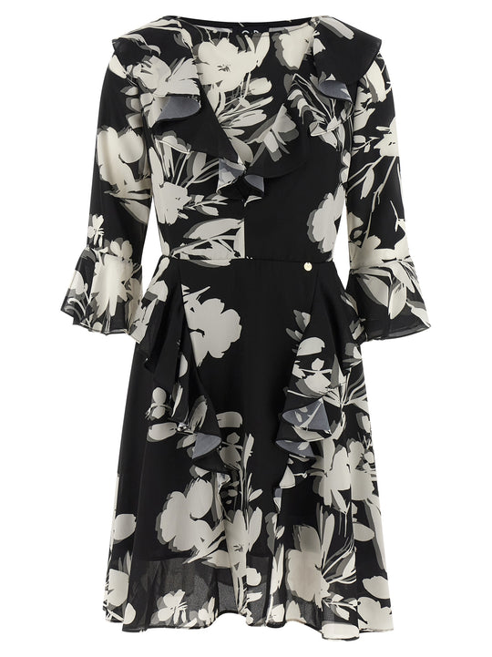 Georgette Dress Dresses White/Black