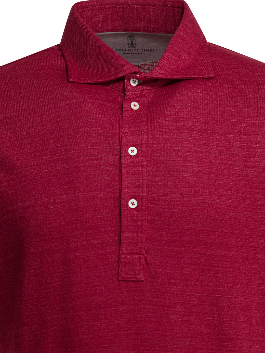 Brunello Cucinelli Linen And Cotton Button-Down Polo Shirt Polo shirts - Red | 31532a4e047d9ddb269cc0de34f0760c9d903147
