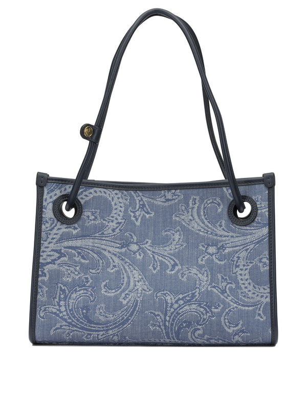 Shopping Eyes Shoulder Bags Blue