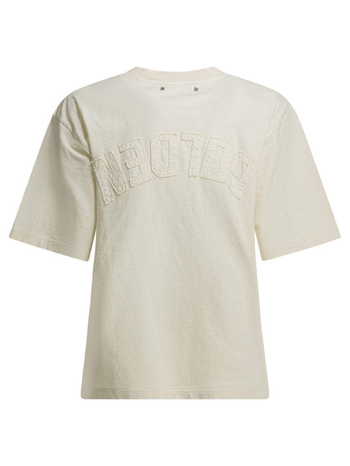Golden Goose Crew Neck T-Shirt With Reverse Logo T-shirts - White | 0a263d228eb8700fac6979e007364c5d1567a270