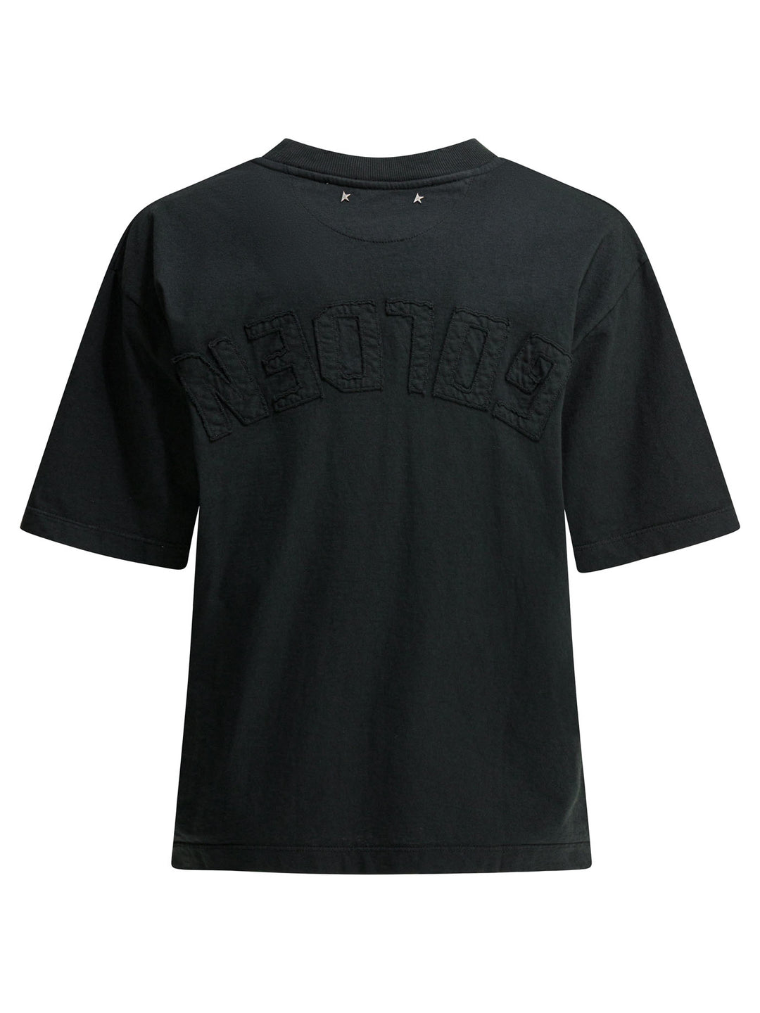 Golden Goose Crew Neck T-Shirt With Reverse Logo T-shirts - Black | 7062afbea6b4ac5c0fdc2a2acc9b932a9f5dc2c8
