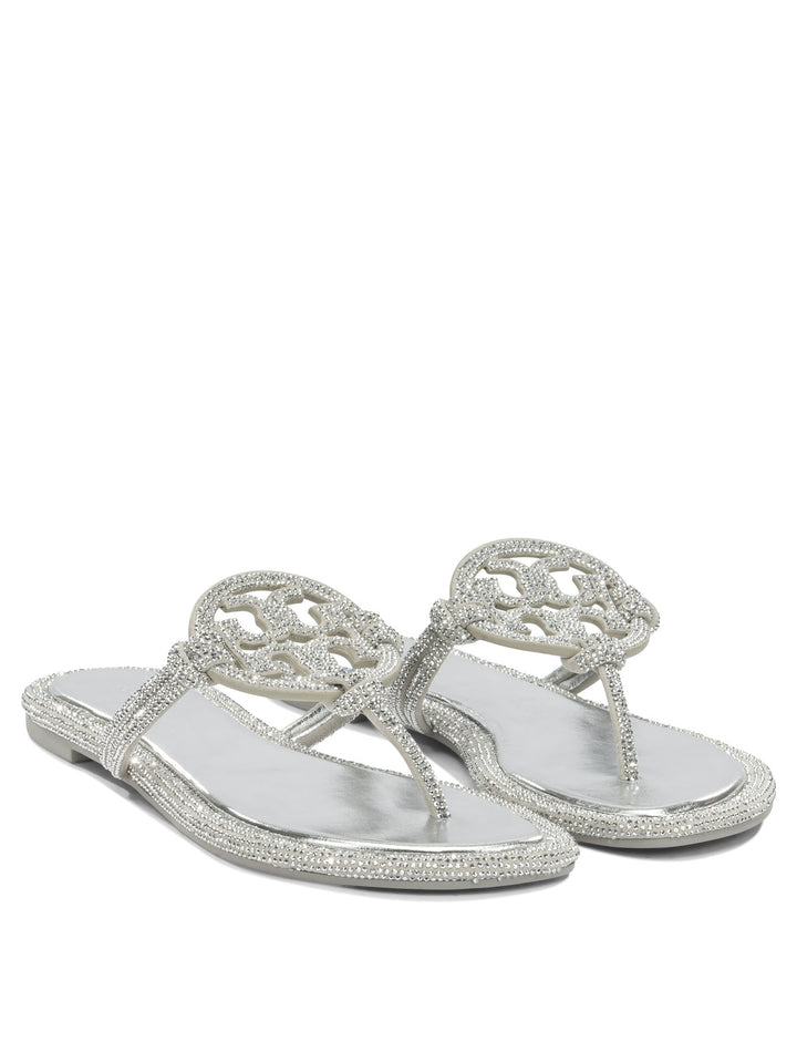 Tory Burch Miller Sandals - Silver | bca5459b99cc3ea17e6fa6bb9e5cb7c8d63a59d8