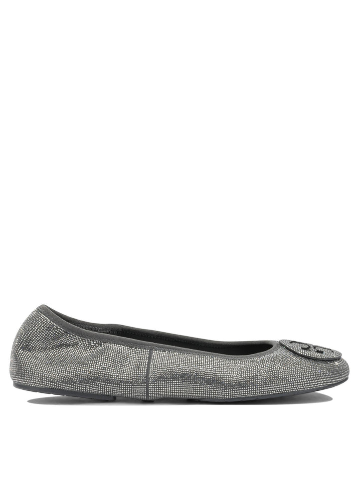 Tory Burch Reva Pavé Ballerinas Silver