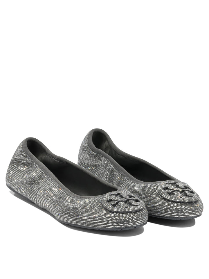 Tory Burch Reva Pavé Ballerinas Silver
