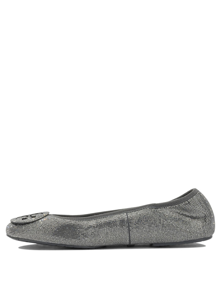 Tory Burch Reva Pavé Ballerinas Silver