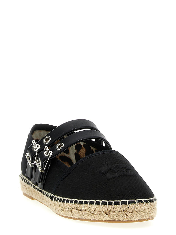 Espadrilles Straps Flat Shoes Black