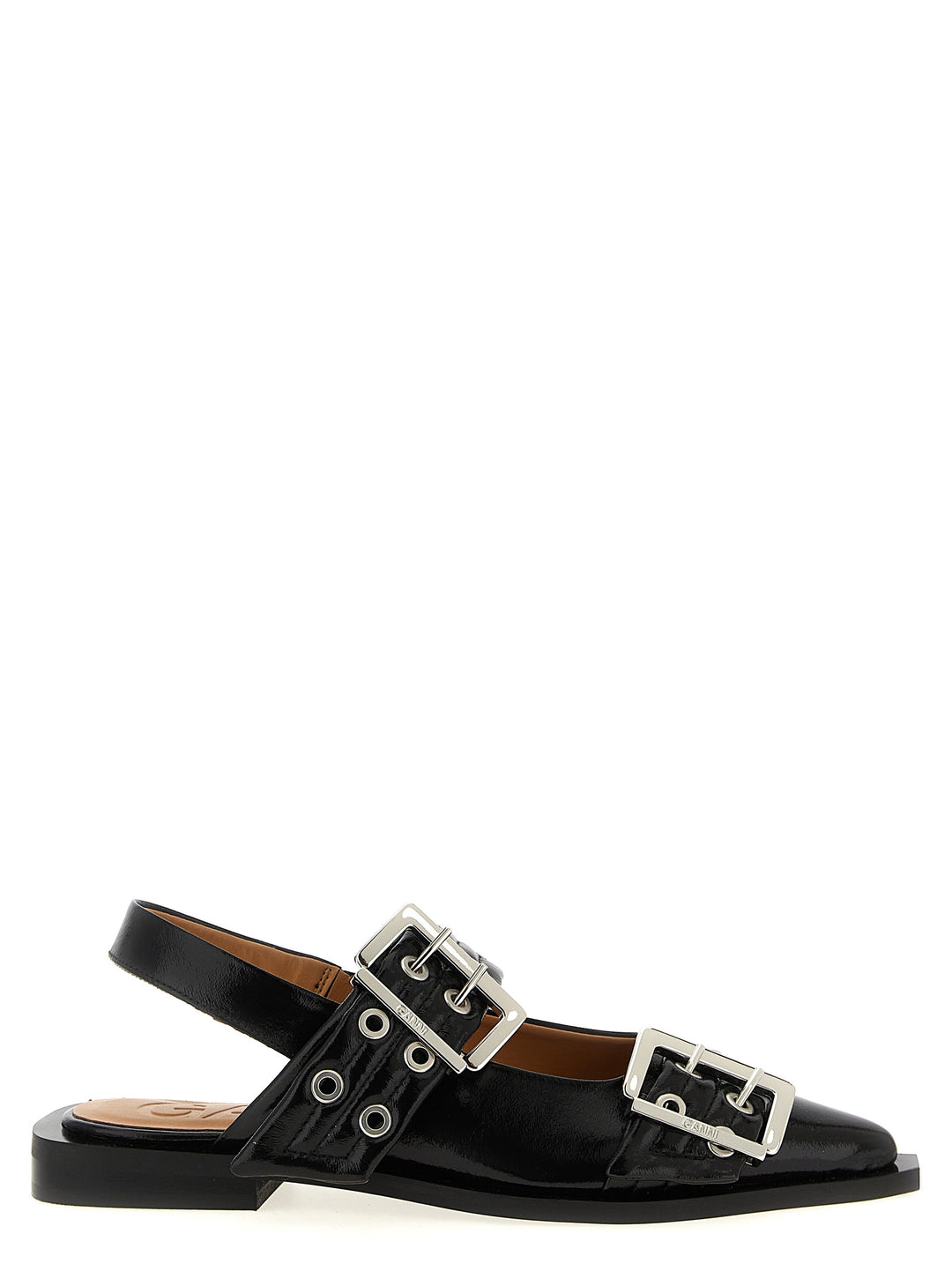 Ganni Black Feminine Buckle Flat shoes - Black | ab5d0eea8b35369eceb6a09389bd12bea9b39426