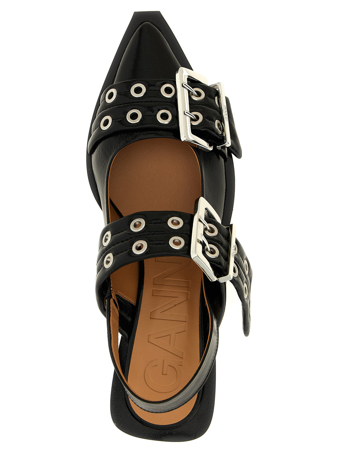 Ganni Black Feminine Buckle Flat shoes - Black | f73d44f0da81d9bc04a3b4298c55b8387fd58b0b