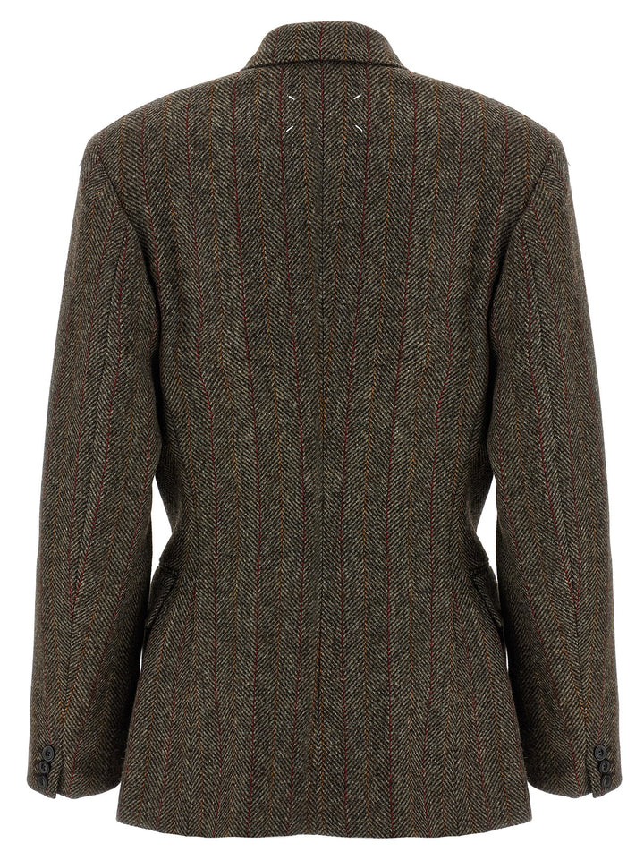 Maison Margiela Tweed Blazer BlazerS - Brown | 7a4ee0479fbf9dd5f7a21ab9e18608a69dc493b3