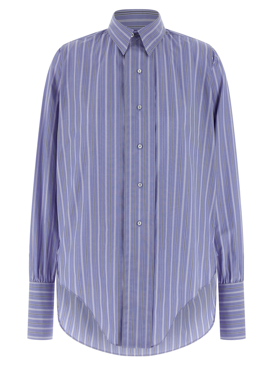 Maison Margiela Striped Cotton Shirt Shirt and Blouse - Light Blue | 098c31616ba63e191fc4b2db189e2724b63ecbdb