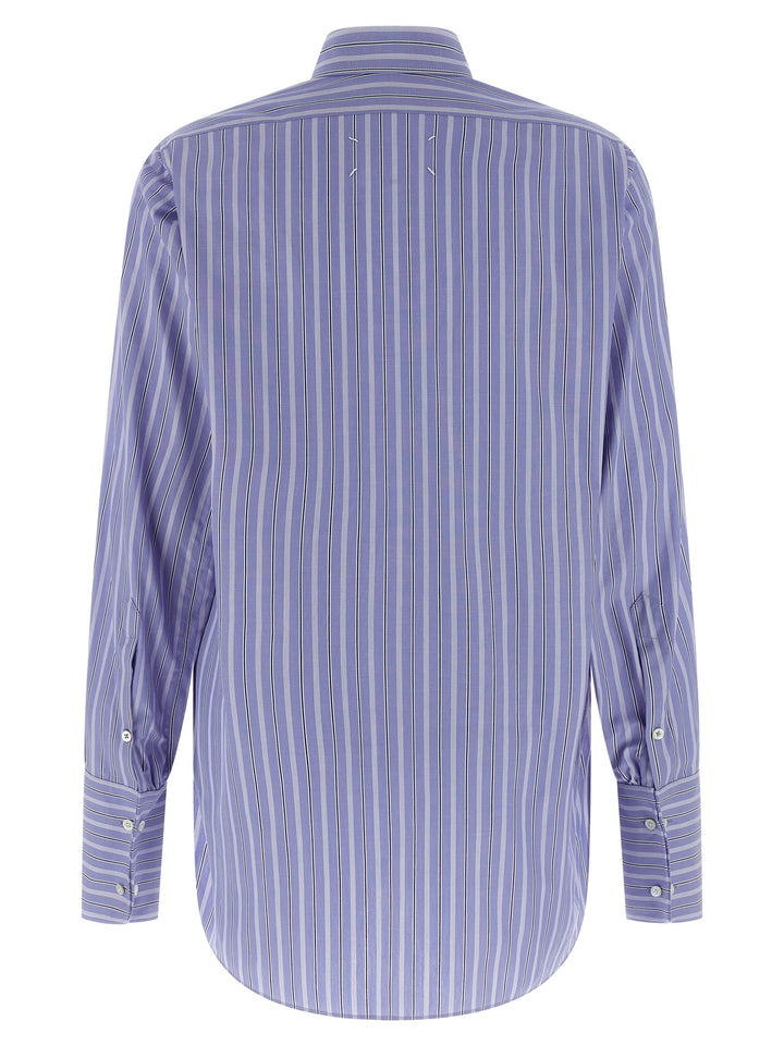 Maison Margiela Striped Cotton Shirt Shirt and Blouse - Light Blue | 6fa6ab16469ce69c3df001fc01fec2543b014ac5