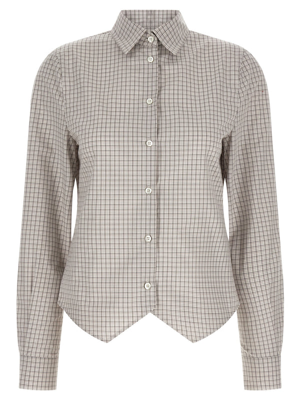 Pointed Hem Shirt Shirt And Blouse Beige