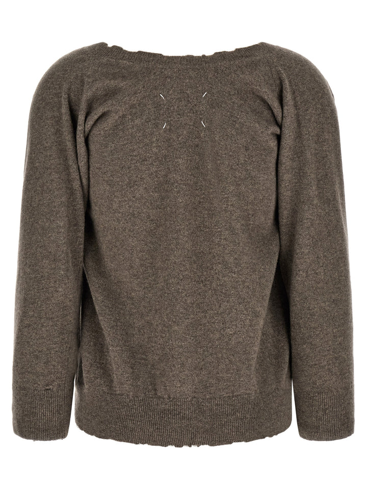 Maison Margiela Lived-In Jersey Sweaters and Cardigans - Brown | 1515db1602bcb13413b59272d871db10c94f82e0
